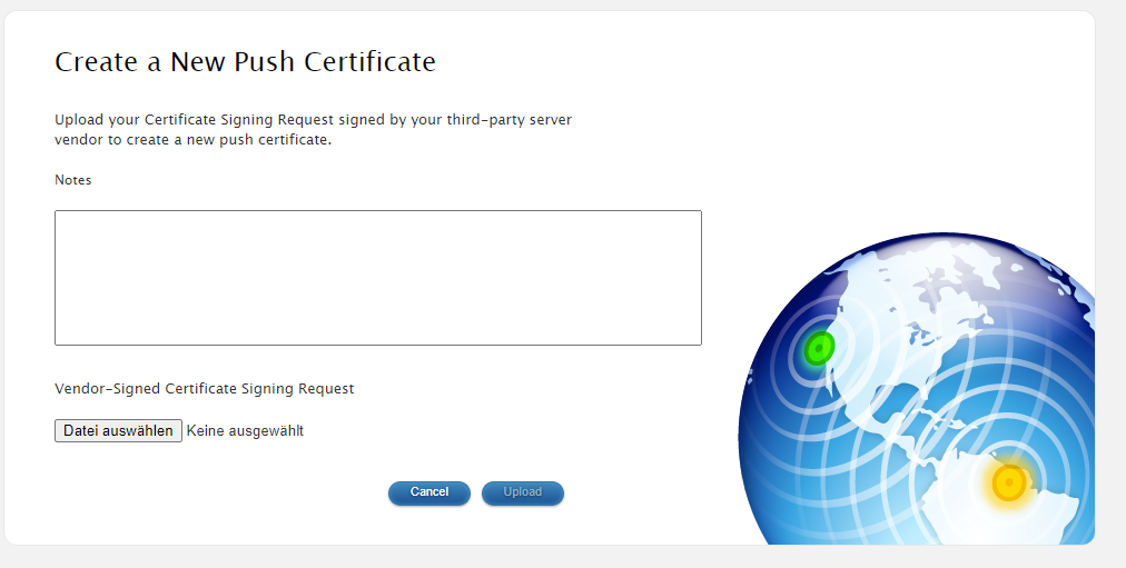 Download CSR from Intune Apple MDM Push certificate page